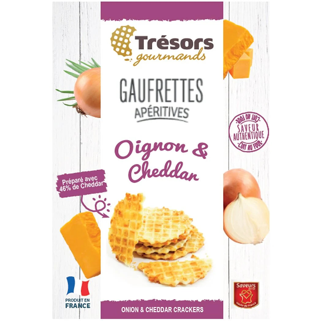 TRESORS GOURMANDS Savory Waffle Appetizers Onion & Cheddar - 60g