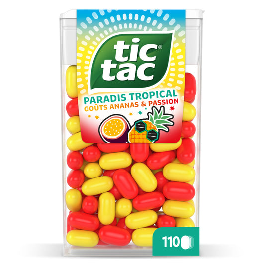 TIC TAC Bonbons goûts Ananas et Fruit de la passion 54g