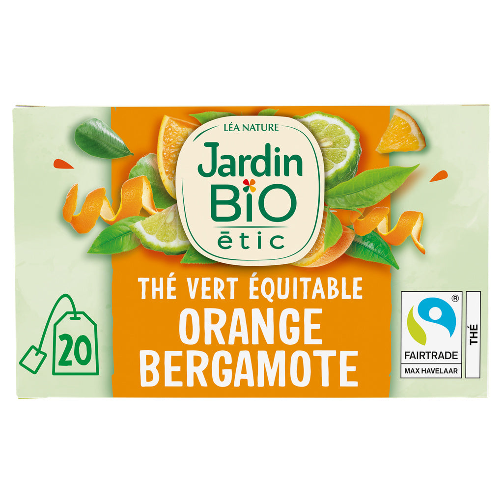 JARDIN BIO Organic Green Tea with Orange & Bergamot (20 Bags)