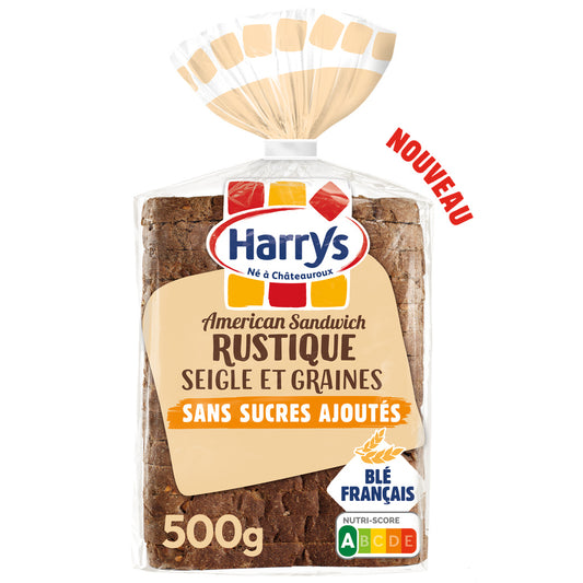 HARRYS Pain de mie rustique sans sucres ajoutés American Sandwich 500g*