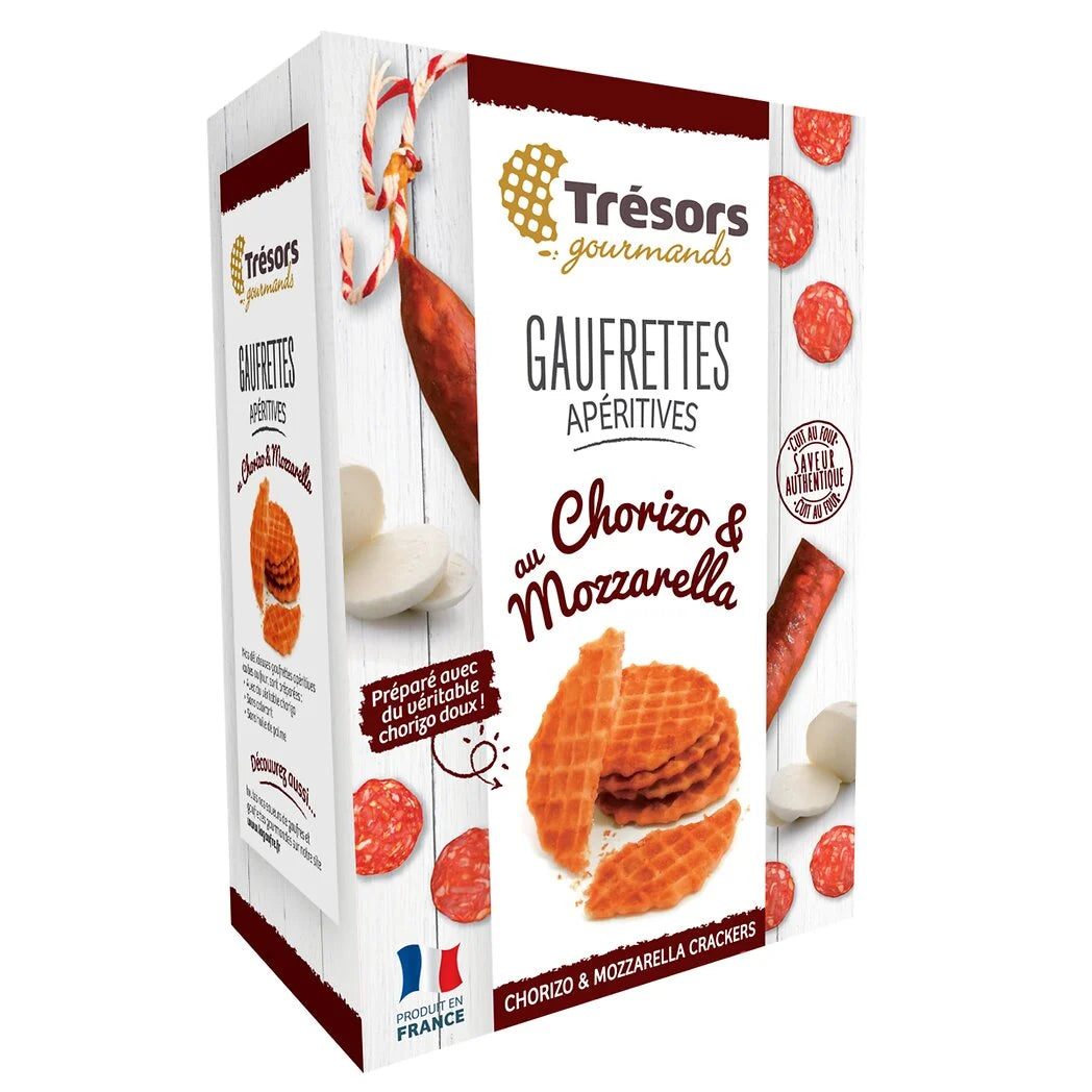 TRESORS GOURMANDS Savory Waffle Appetizers Chorizo & Mozzarella - 60g