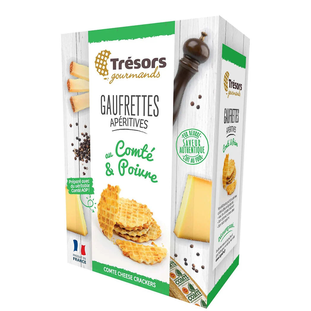 TRESORS GOURMANDS Savory Waffle Appetizers Comté & Pepper - 60g