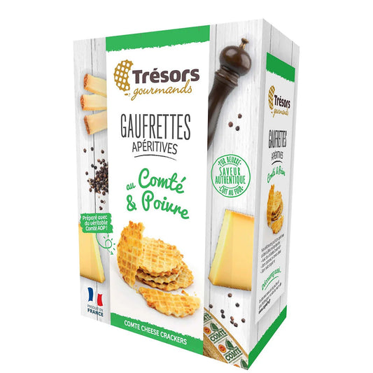 TRESORS GOURMANDS Savory Waffle Appetizers Comté & Pepper - 60g