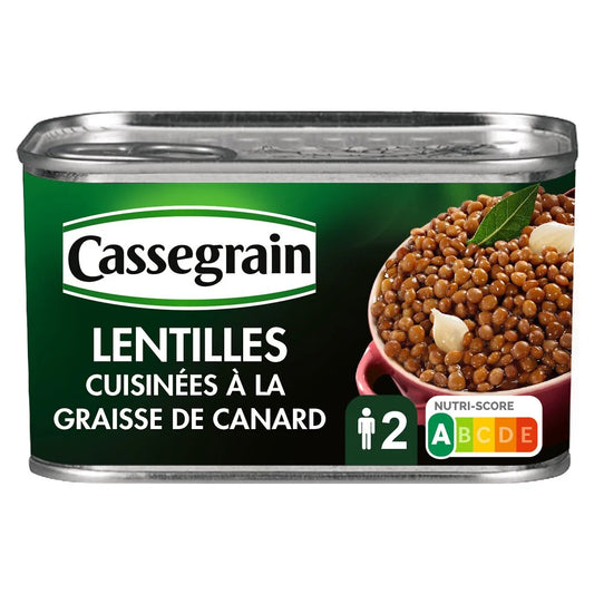 CASSEGRAIN Lentilles cuisinées façon sud-ouest 410g