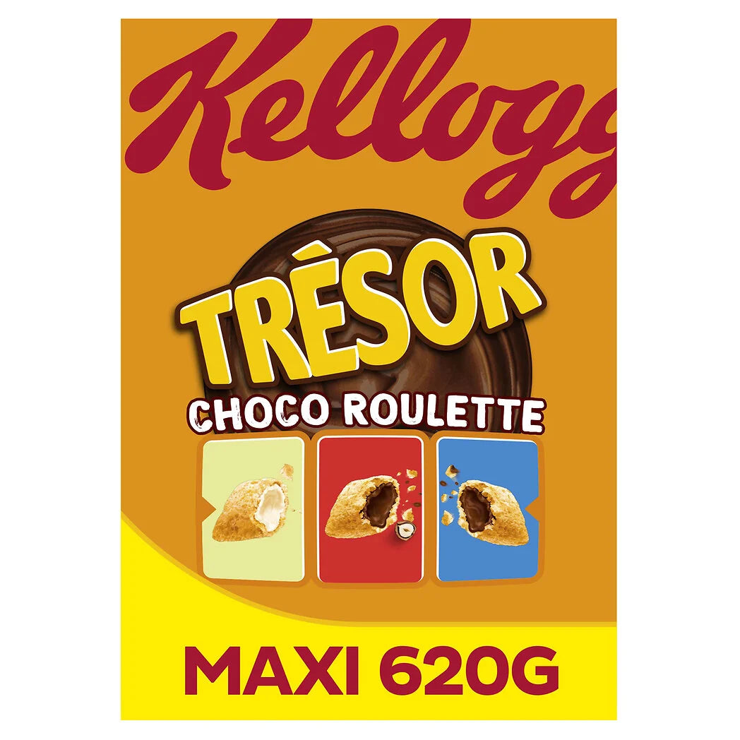 KELLOGG'S Trésor - Céréales Choco Roulette un mix de 3 saveurs 620g