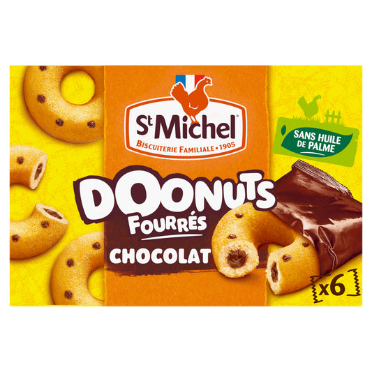 ST MICHEL Gâteaux donuts fourrés au chocolat 180g