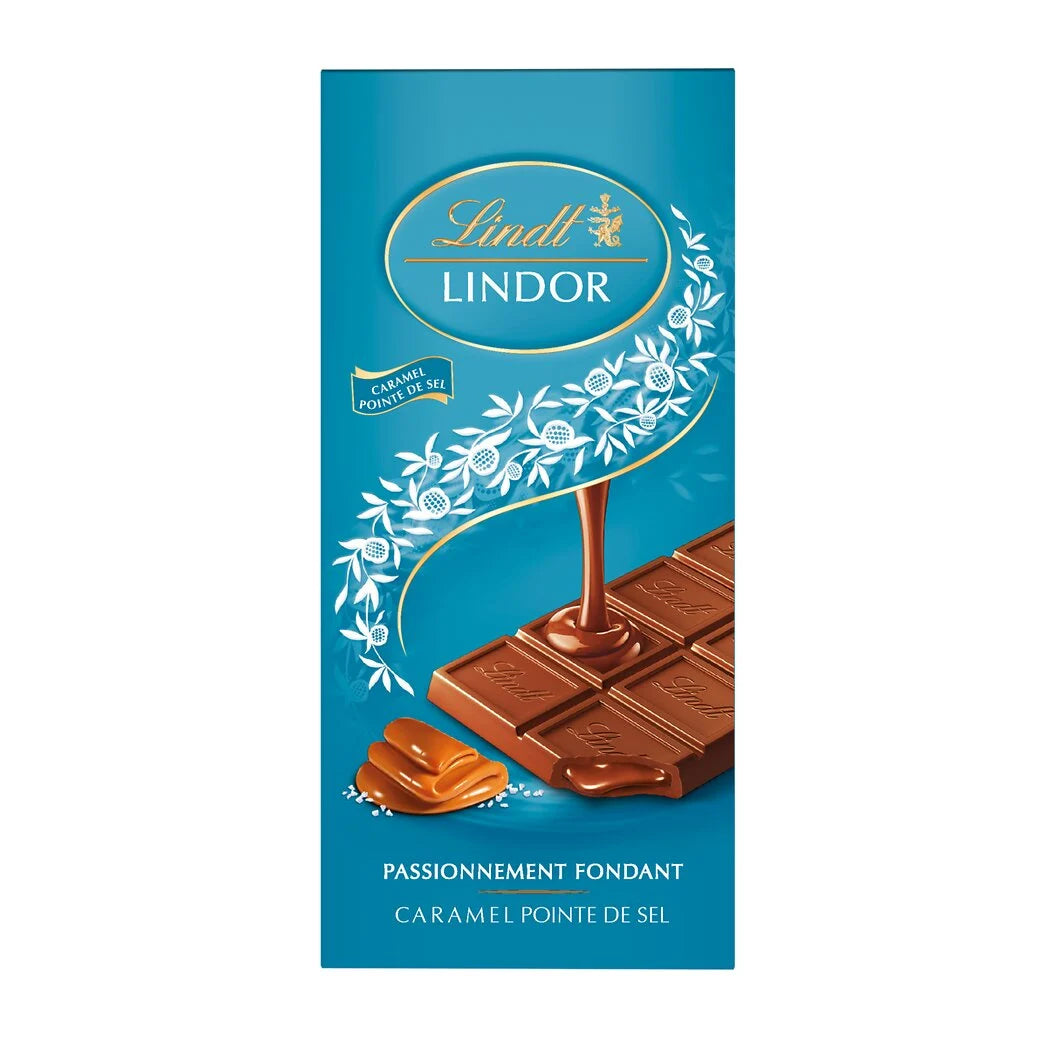 LINDT LINDOR Milch-Karamell-Salz Schokoladentafel 150g