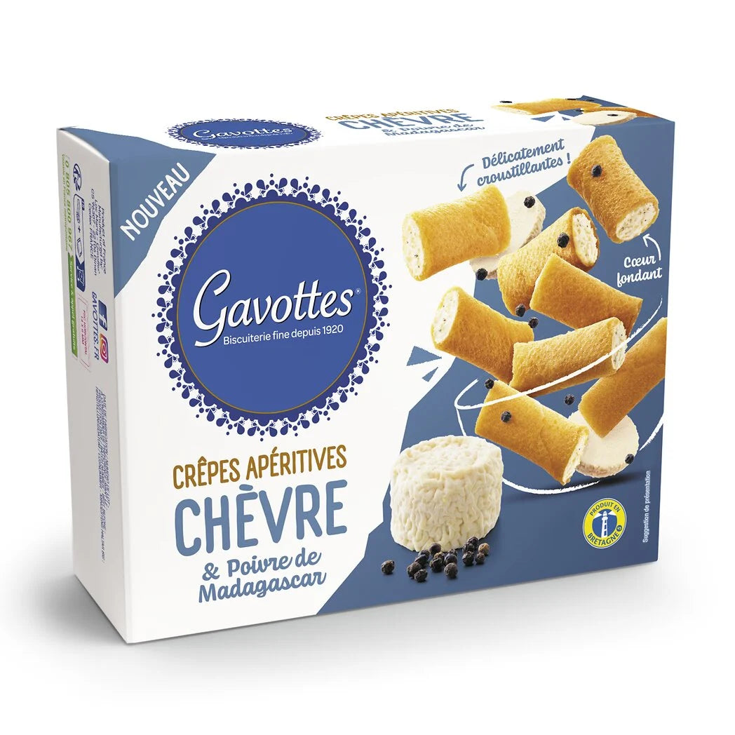 GAVOTTES Savory Crêpes Goat Cheese & Madagascar Pepper 80g