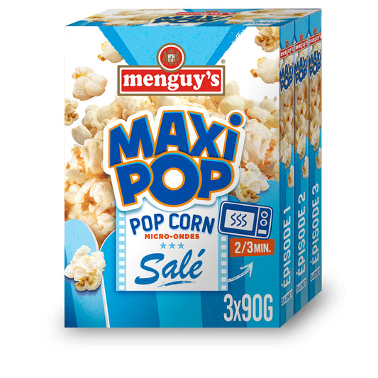 MENGUY'S Popcorn Maxi Pop micro-ondes salé 3x90g