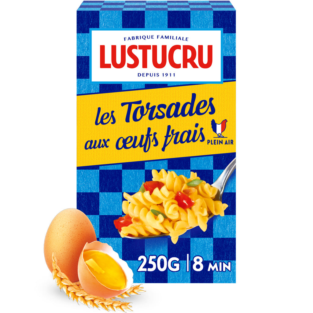 LUSTUCRU Pâtes torsades aux œufs frais 250g