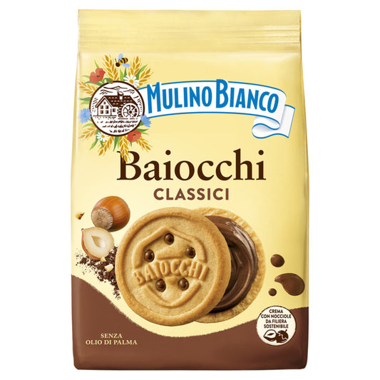 MULINO BIANCO Biscuits Baiocchi Snack chocolat noisettes 260g