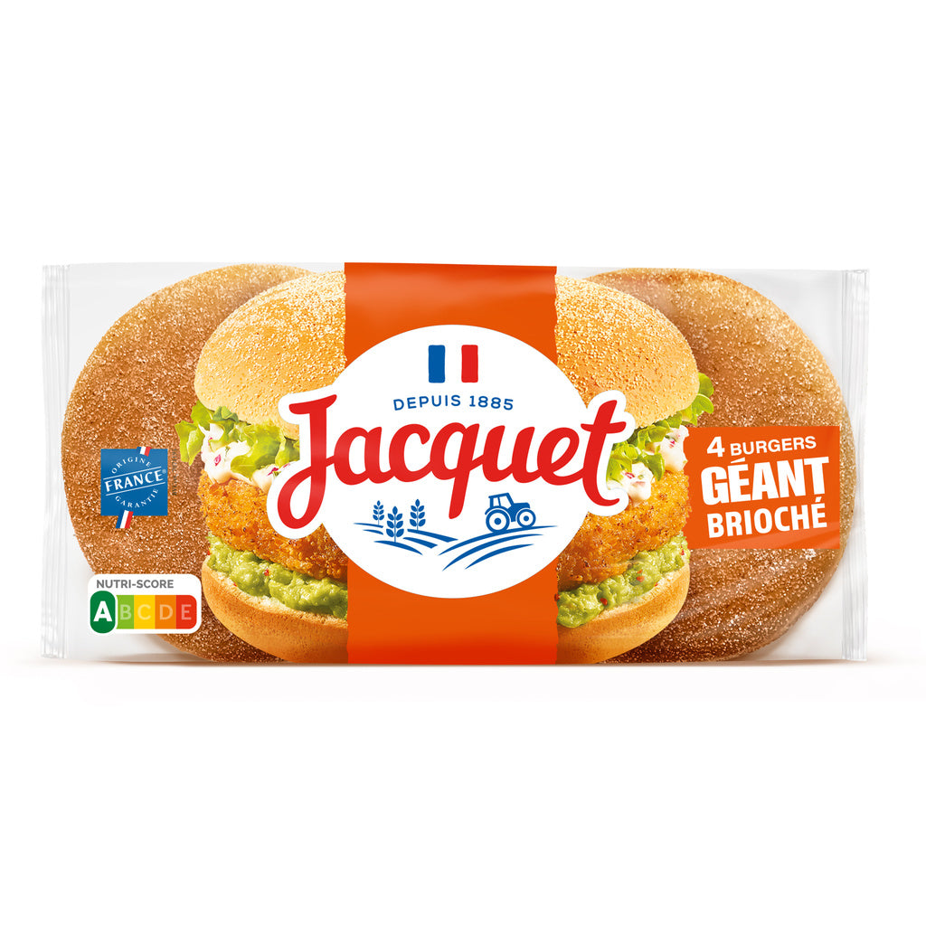JACQUET Riesen-Brioche-Burger-Brot x4 - 300g