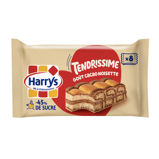 HARRYS Gâteaux au cacao et noisette - Tendrissime x8 - 264g