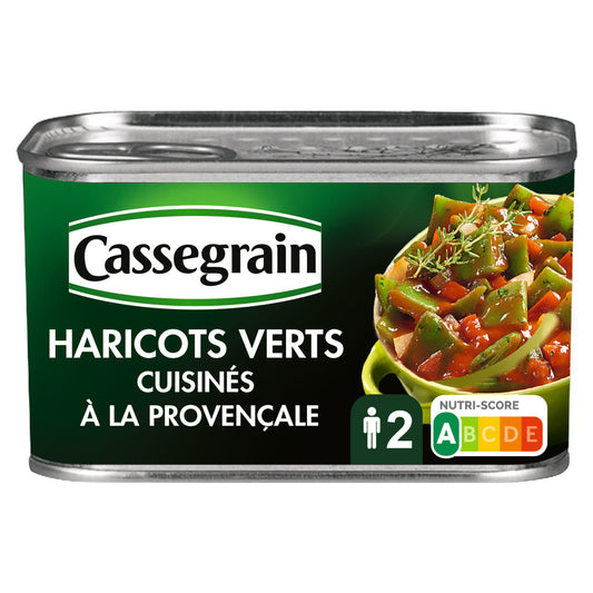 CASSEGRAIN Haricots verts plats cuisinés à la provençale 375g