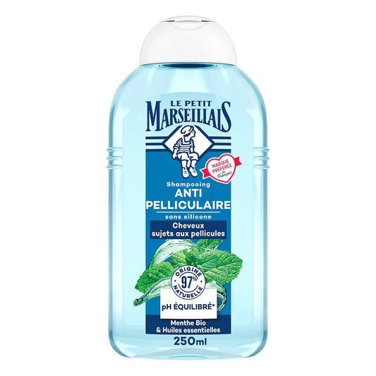 LE PETIT MARSEILLAIS Shampooing anti-pelliculaire menthe bio et huiles essentielles 250 ml