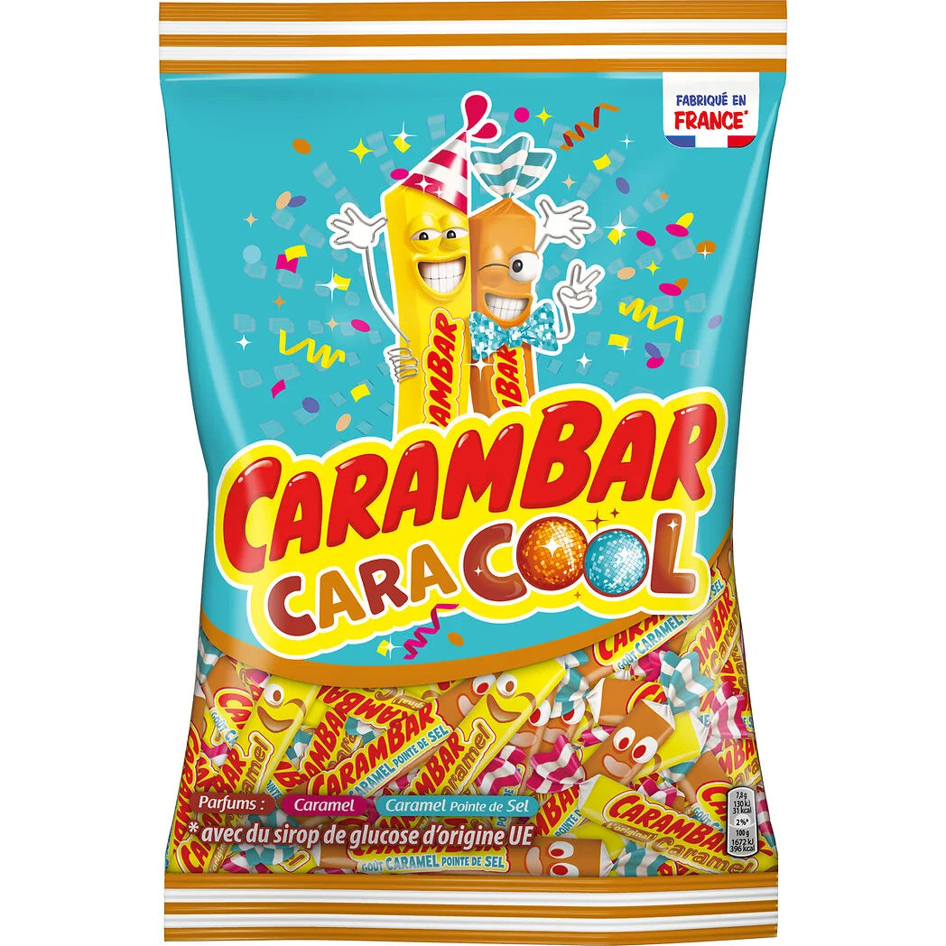 CARAMBAR Bonbons CaraCool parfums caramel ou caramel pointe de sel 380g