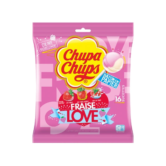 CHUPA CHUPS Bonbons Sucettes Fraise Love x16 - 192g