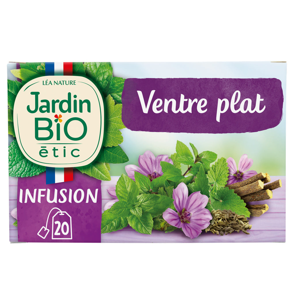 JARDIN BIO Organic Flat Belly Herbal Tea (20 Tea Bags)