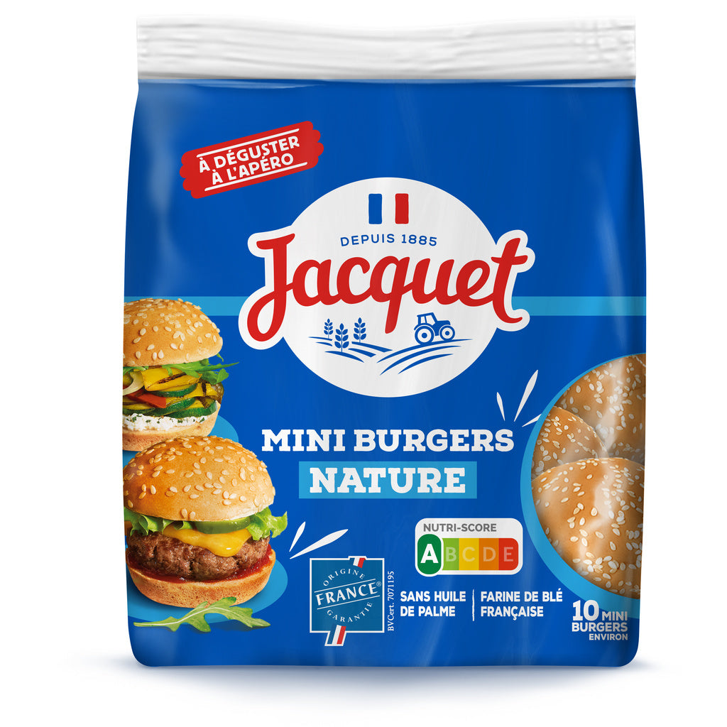 JACQUET Mini-Hamburger-Brötchen Natur x10 - 210g*