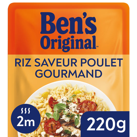 BEN'S ORIGINAL Riz micro-ondable saveur poulet gourmand 220g