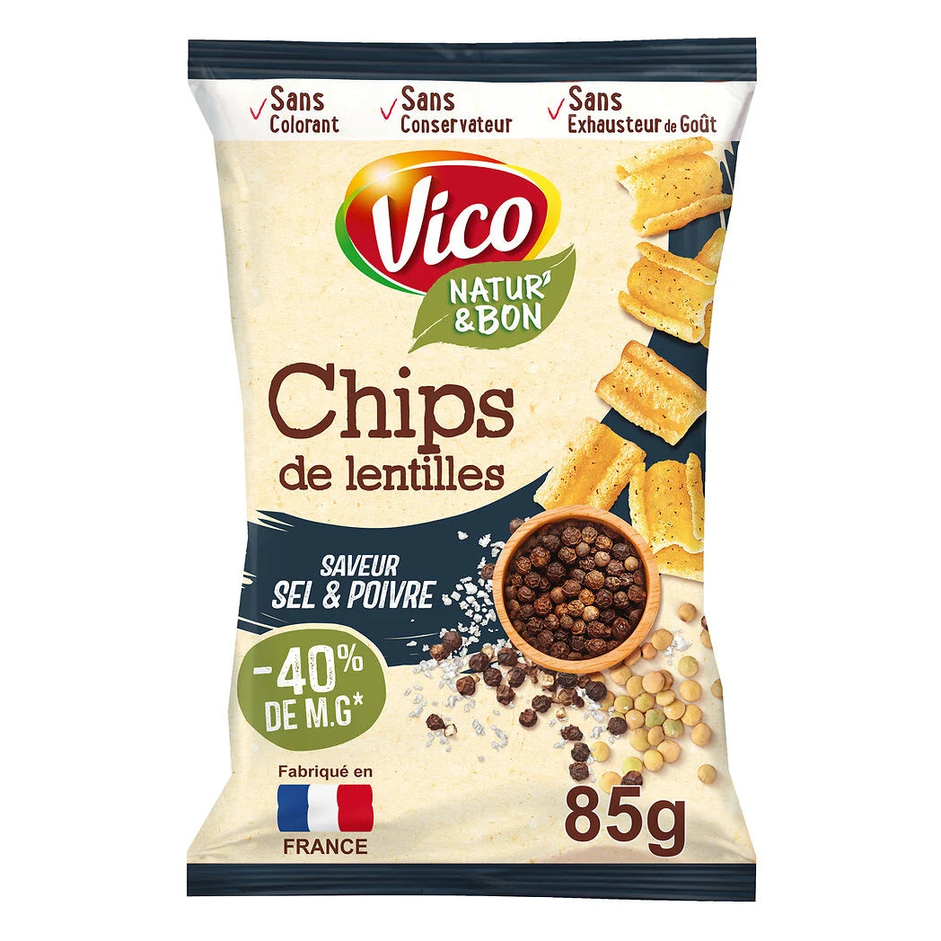 VICO Lentil Chips Salt & Pepper 85g