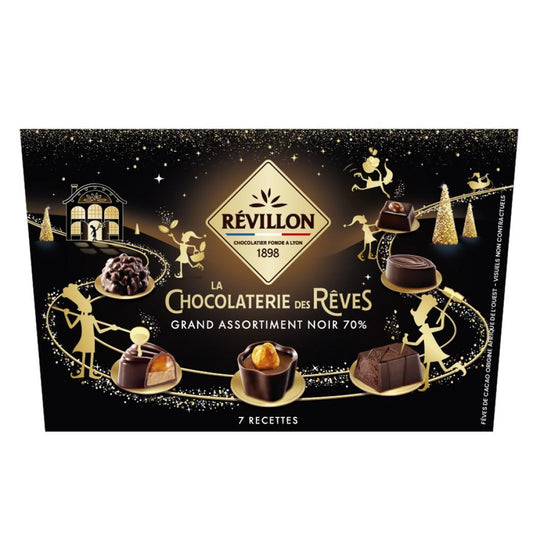 REVILLON CHOCOLATIER Assorted Filled Dark 70% Chocolates La Chocolaterie des Rêves 215g
