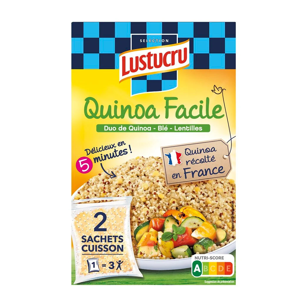 LUSTUCRU Quinoa facile - duo de quinoa, blé et lentilles 300g