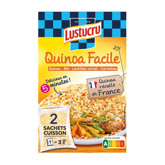 LUSTUCRU Quinoa facile - quinoa, blé, lentilles corail et carottes 300g