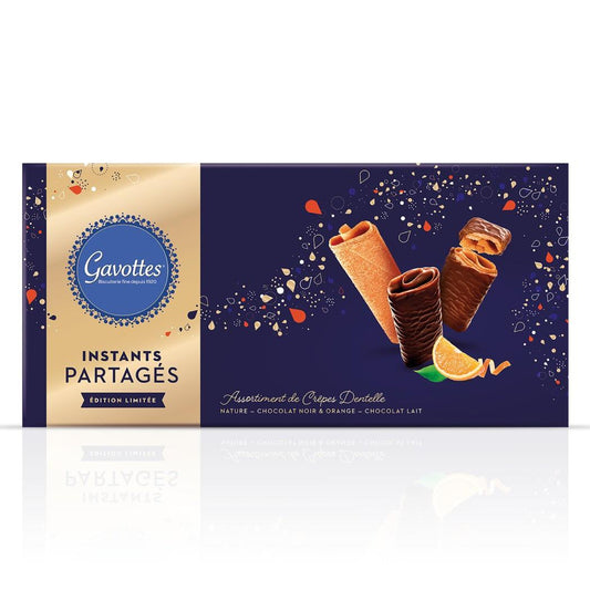 GAVOTTES Crêpes dentelle nature chocolat noir a orange chocolat lait Instants Partagés 242g