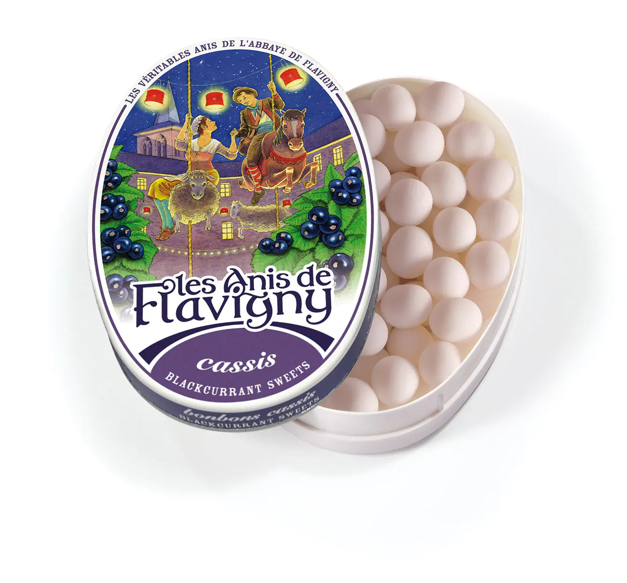 ANIS DE FLAVIGNY Oval Tin – Blackcurrant Candies 50g