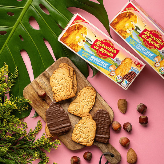 MERVEILLES DU MONDE Milk Chocolate-Covered Animal Biscuits 200g