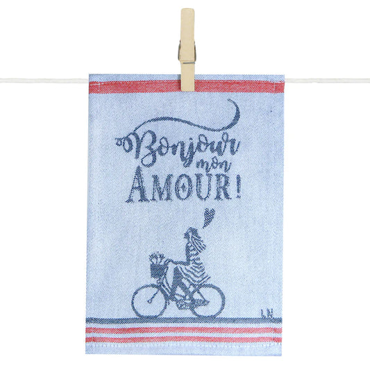 MAILLE Para Tapas "Bonjour mon amour" fille tissé par la Maison Moutet