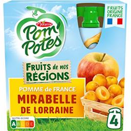 POM'POTES Compotes pomme mirabelle de lorraine - fruits de nos régions 4x90g