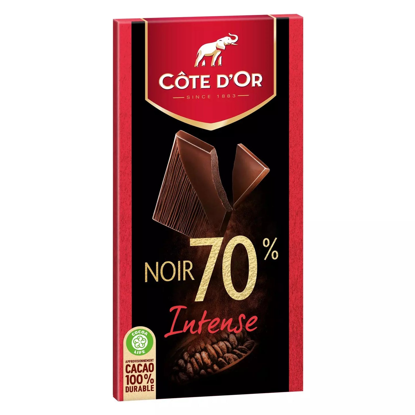 CÔTE D'OR Tablette de chocolat noir extra dégustation 70% 100g