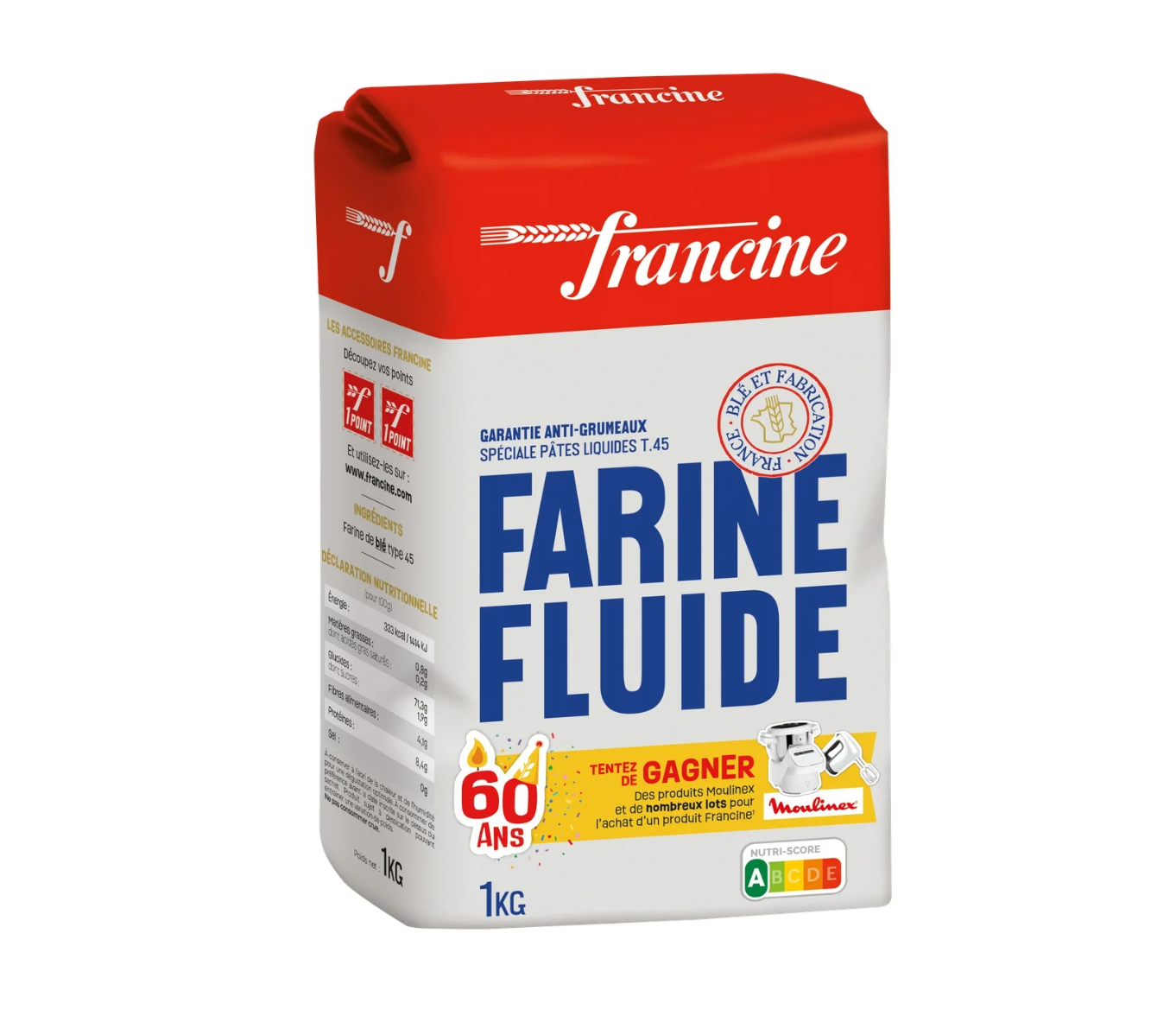 FRANCINE Mehl T45 glatt und klumpenfrei 1kg