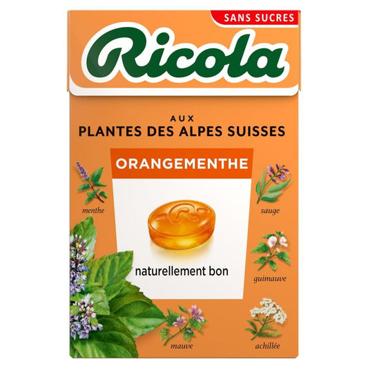 RICOLA Sugar-Free Orange-Mint Pastilles Candy 50g