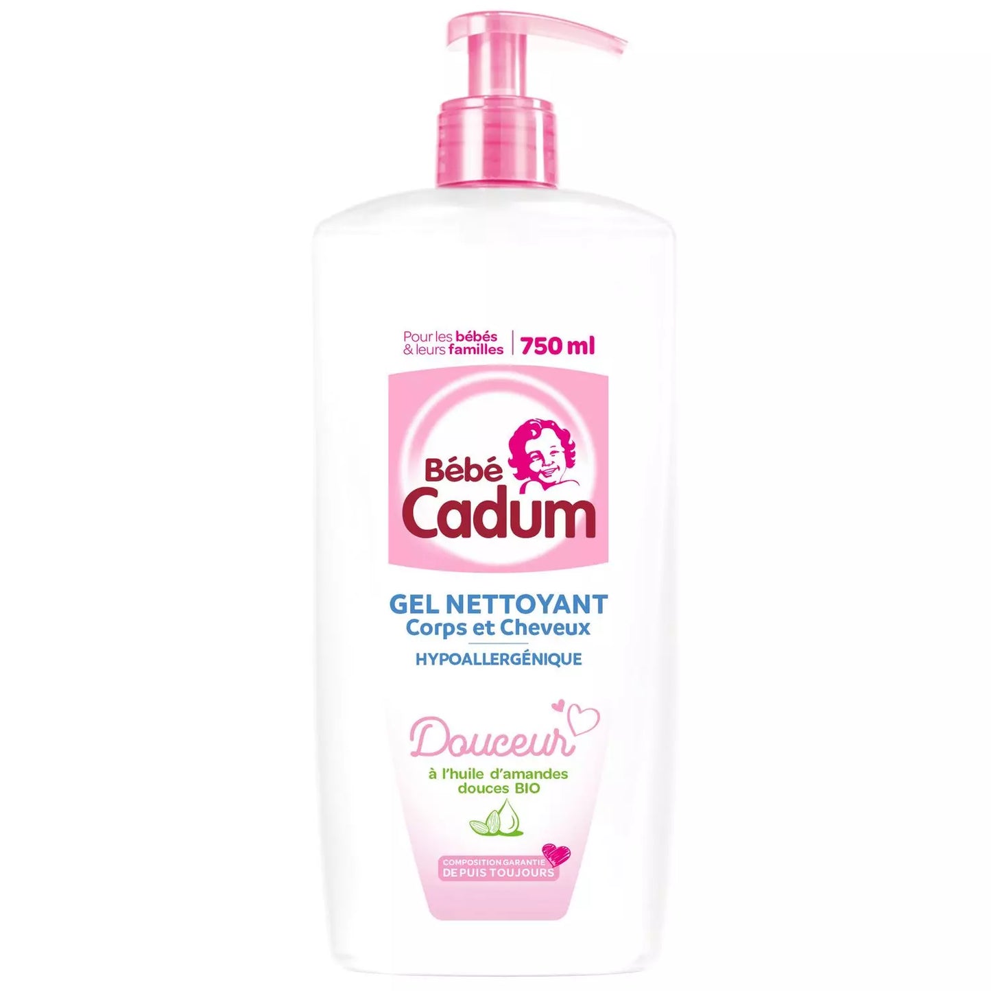 BÉBÉ CADUM Organic body & hair cleansing gel with sweet almond oil 750ml