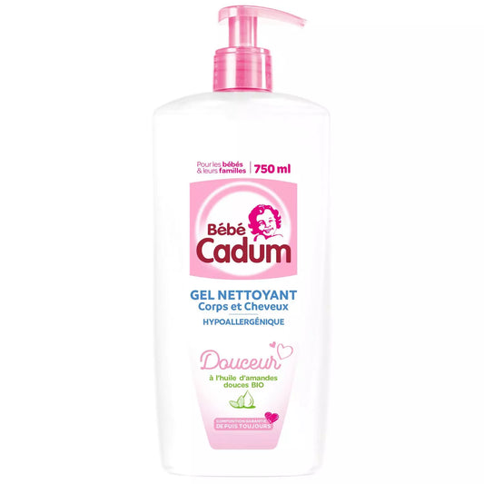 BÉBÉ CADUM Organic body & hair cleansing gel with sweet almond oil 750ml