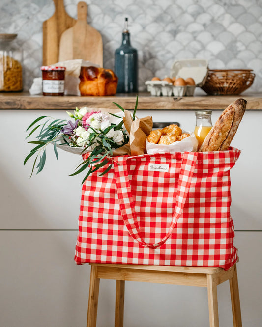 BONNE MAMAN Gingham tote bag