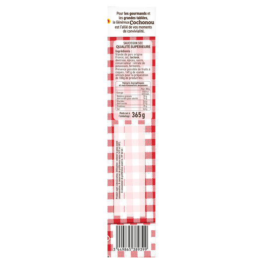COCHONOU Saucisson sec le généreux 365g