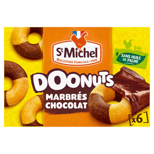 ST MICHEL Gâteaux donuts marbrés chocolat 180g