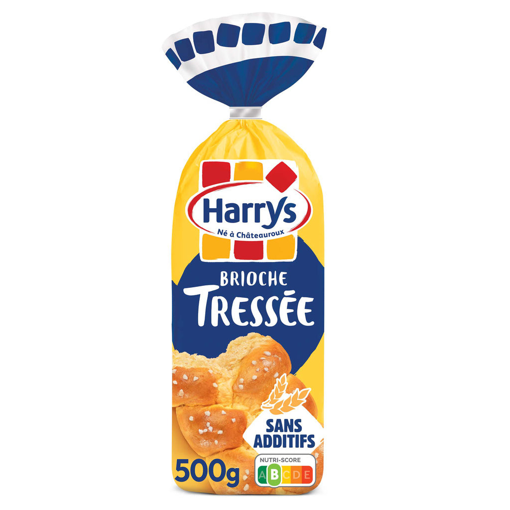 HARRYS Brioche tressée nature au sucre perlé sans additifs 500g*