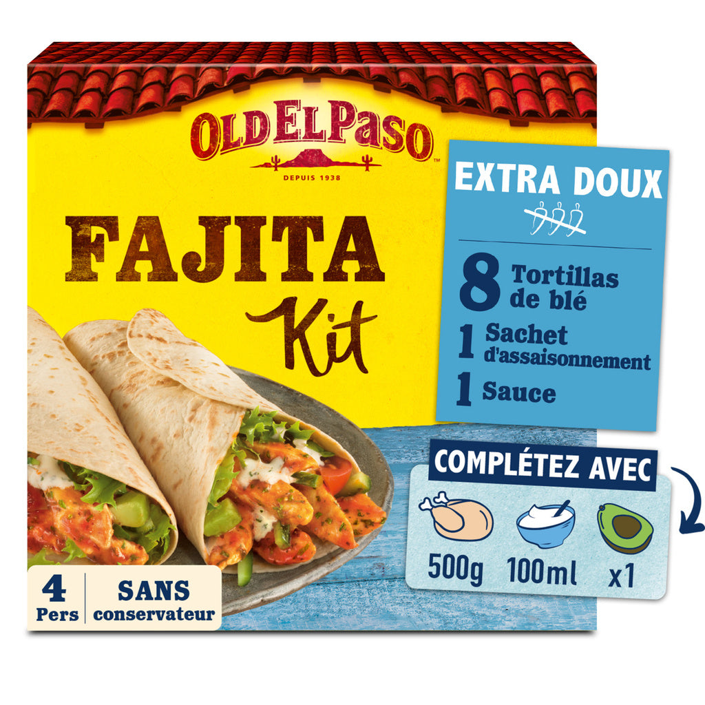 OLD EL PASO Extra Mild Fajita Kit 478g