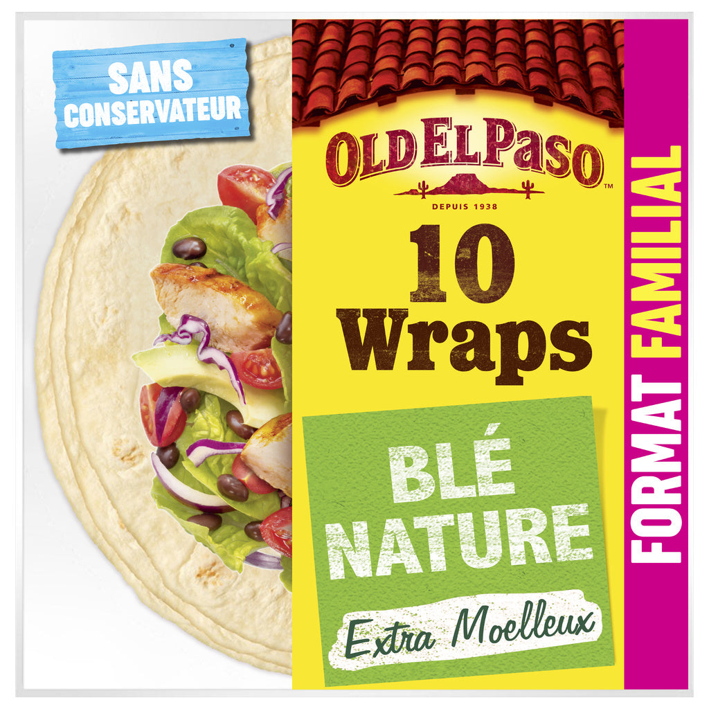 OLD EL PASO Plain Wheat Wraps Family Size (10 Pack - 580g)