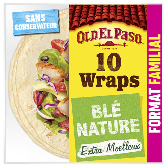 OLD EL PASO Plain Wheat Wraps Family Size (10 Pack - 580g)