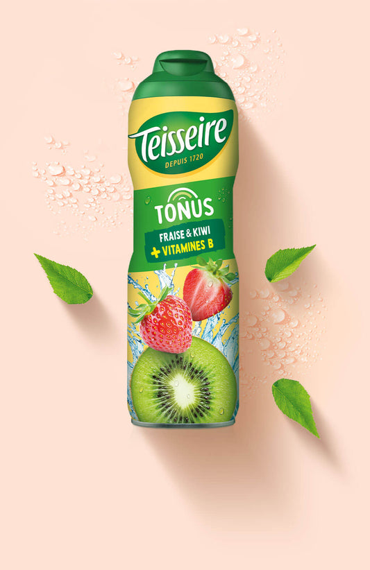 TEISSEIRE Strawberry & Kiwi Syrup – Energy Boost Can 600ml