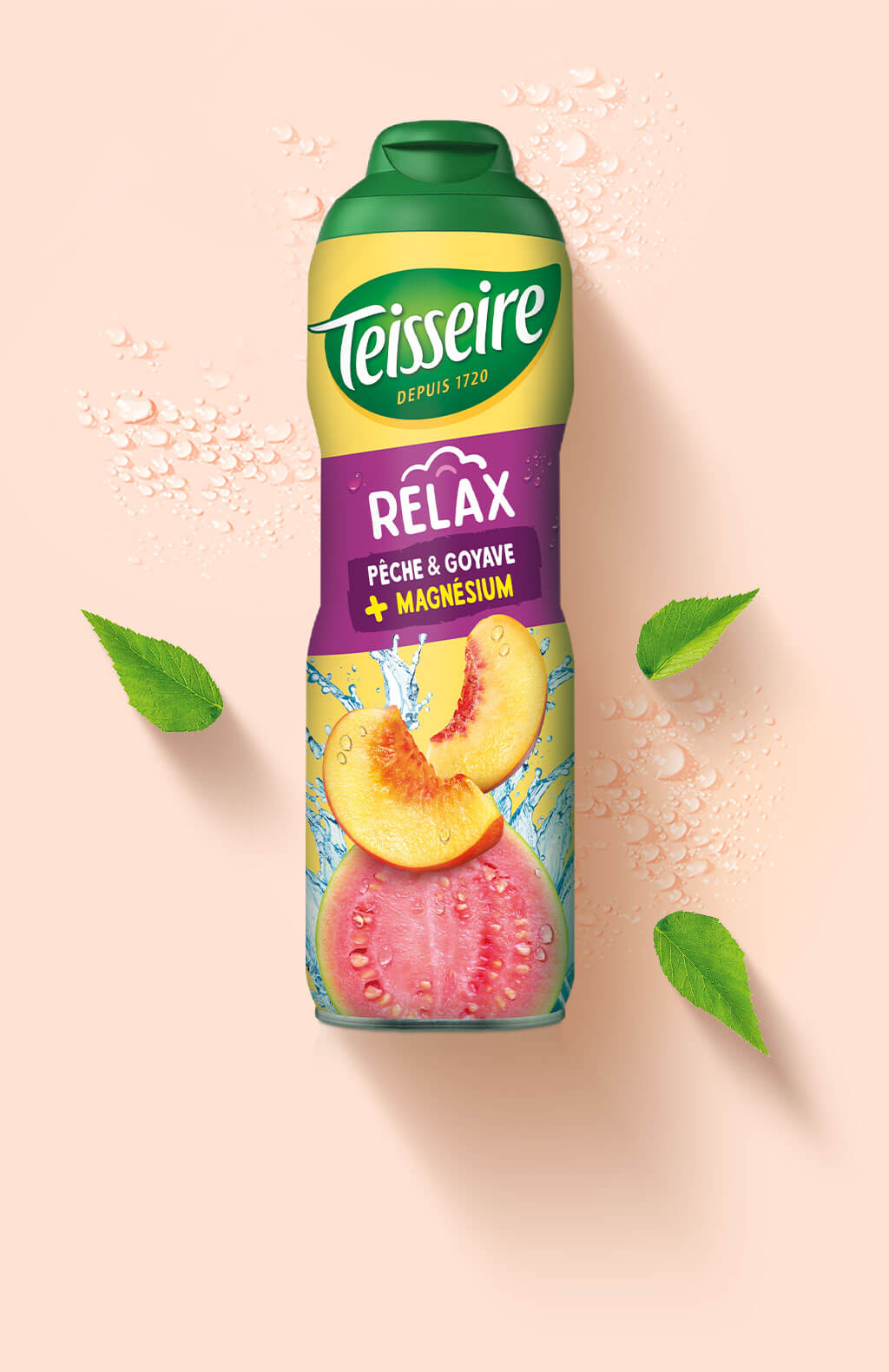 TEISSEIRE Peach & Guava Syrup – Relax Benefit Can 600ml