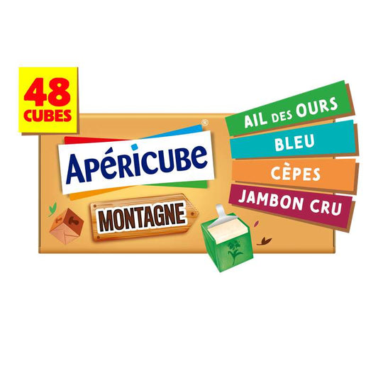 APÉRICUBE Cheese Appetizer “Montagne” Box of 48 Cubes – 250g