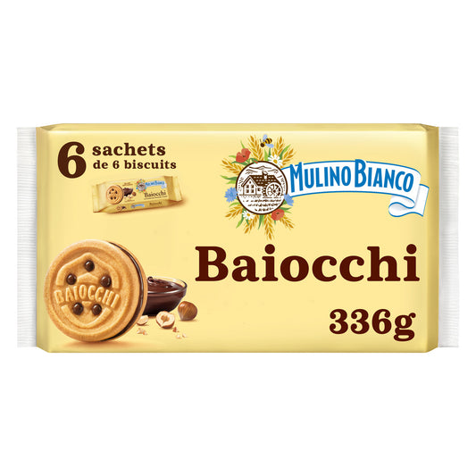 MULINO BIANCO Biscuits Baiocchi chocolat noisettes 336g