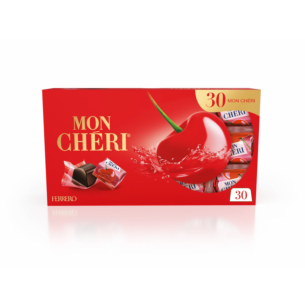 Bonbons au chocolat noir MON CHERI fourrés à la cerise et à la liqueur x25